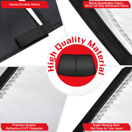 Windshield Sun Shade for Chevy Silverado/GMC Sierra 1500 2500 3500 2019-2025 2026, Custom Fit Foldable Front Window Sunshade Sun Visor Protector, Block UV Rays Keep Your Car Cooler
