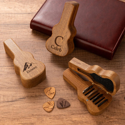 Personalized Guitar Pick Holder Case with Engraved Name