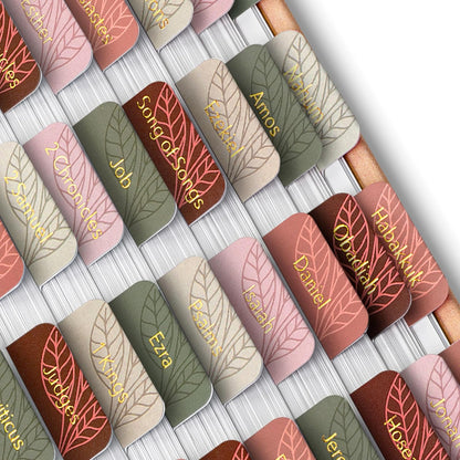 Bible Tabs, 75 Tabs, Autumnal Earth, Gold Foil Embossed Lettering, Laminated Bible Tabs for Women and Men, Bible Tabs