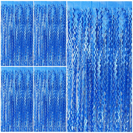 Tinsel Foil Fringe Curtains Wavy Backdrop for Parties Sparkle Metallic Wavy Foil Fringe Backdrop Curtain for Party Decorations Photo Booth Props for Birthday Graduation Wedding