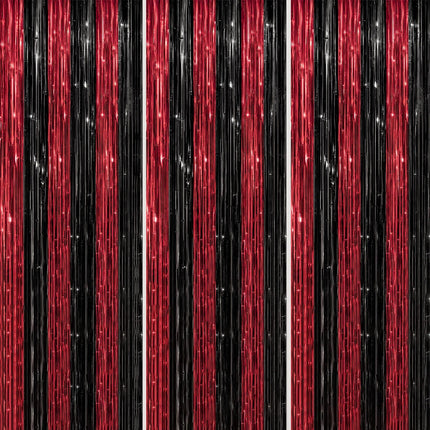 3 Pack Foil Fringe Backdrop - Purple Shiny Tinsel Curtains for Party Decoration/Photo Booth Props - 3.3x8.2 FT Metallic Foil Backdrop for Birthday, Wedding, Graduation, Christmas.