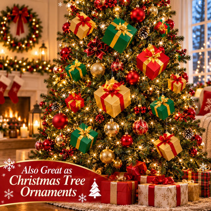24 Set Christmas Hanging Ceiling Decoration 3D Gift Box, Classic