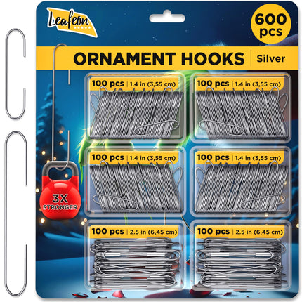 50 Pack Christmas Ornament Hooks – Great Ornament Hangers for Christmas Tree Decoration (Silver)