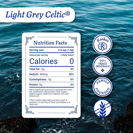 Celtic Sea Salt Light Grey — Unrefined Mineral-Rich Sea Salt (1 lb)