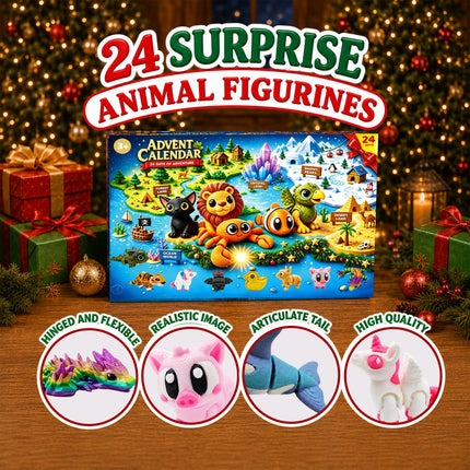 Advent Calendar 2026 for Kids - Countdown Calendar with 24 Days 3D-Printed-Animals Toy Gifts for Kids Boys Girls