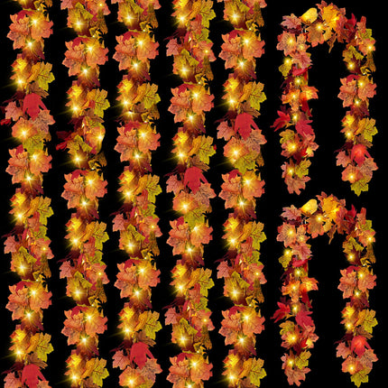 7 Pack Fall Leaf Garland, Total 41.3Ft Artificial Fall Vines Autumn Garland Fall Maple Leaves Thanksgiving Decor for Home Wedding Fireplace Christmas