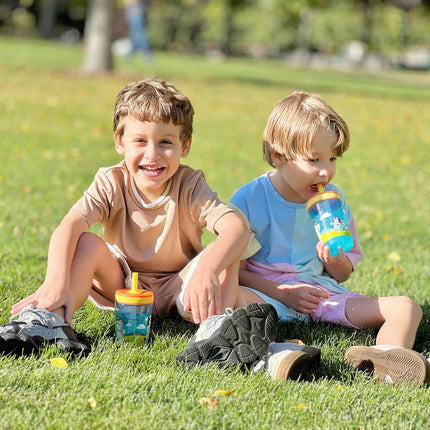 15oz Bluey Tumbler Set, Leak-Proof Screw-On Lid with Straw Made of Durable Plastic and Silicone, Perfect Bundle for Kids, 2 Count (Pack of 1)