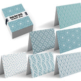 100-Pack All Occasion Greeting Cards, Assorted Blank Note Cards, 4 x 6 inch, 6 Blue Hue Floral Designs, Blank Inside, with Envelopes, 100 Pack