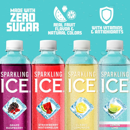 Blue Variety Pack, Zero Sugar Sparkling Water, with Vitamins and Antioxidants, 17 fl oz, 12 count - photo 5