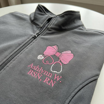 Custom Nurse Name Embroidered Soft Shell Jacket – Appreciation Nurse, Healthcare workers or Medical Staff