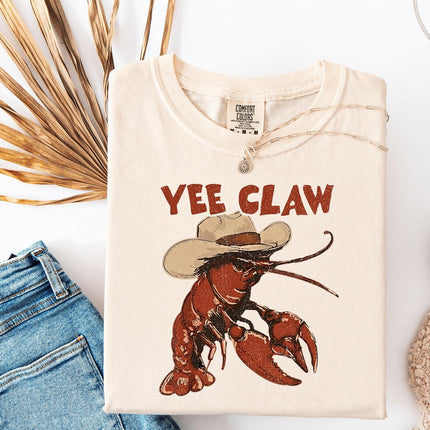 Yee Claw Crawfish Shirt, Funny Southern Tee, Western Cajun Shirt, Country Seafood Graphic, Comfort Colors Shirt