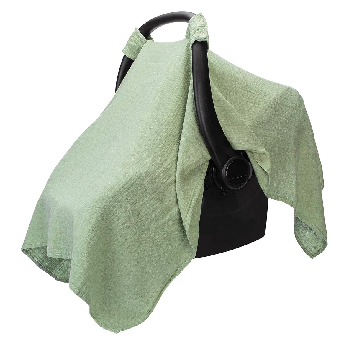 Sage Baby Car Seat Cover - Bamboo Rayon and Muslin Cotton Blend Canopy
