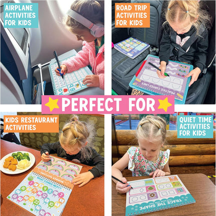 Hadley Designs Magic Grooved Writing Practice for Kids- Preschool Learning Activities, Letter Tracing for Kids Ages 3-5, Magic Book Handwriting Practice, Kindergarten Workbooks, Pre K Graduation Gifts