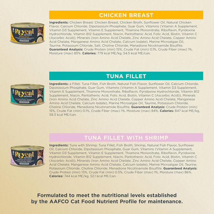 Reveal Entrées Natural Wet Cat Food, Grain-Free with Added Vitamins & Minerals, Carrageenan-Free and High Protein, Variety Selection in Broth (12 x 2.47 oz cans)