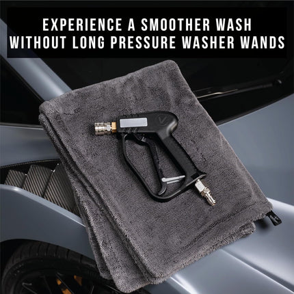 VIKING Premium Swivel Pressure Washer Gun, Short Handle with ¼” Quick Connect for a Gas or Electric Pressure Washer, Includes 3 Adapters and 2 Nozzles for Car Cleaning Kit