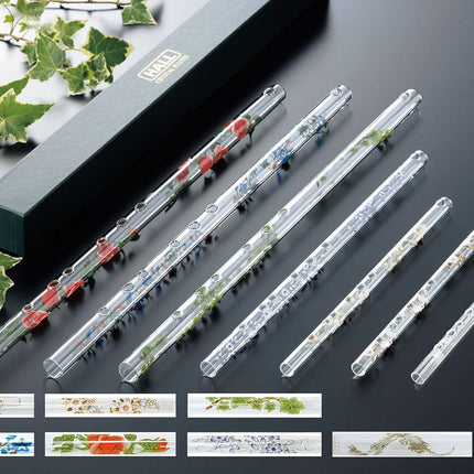 Hall Crystal Flute 11704 - Inline Glass Flute in G - Green Ivy