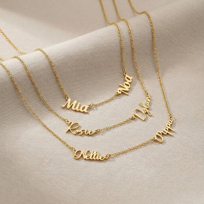 Custom 2-Name 18K Gold-Plated Family Necklace for Women - photo 5