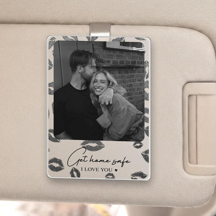 Mit & Mia Personalized Car Visor Clip, Drive Safe I Love You Custom Photo, Personalized Couple Picture Sun Visor Clip, Playing Card Photo Car Decor, Valentine Gifts for Boyfriend Husband