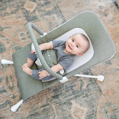 Baby Bouncer | Infant 0-6 Months | 3-Position Recline | Sage Tweed - photo 3