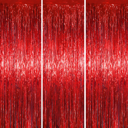 Champagne Foil Fringe Backdrop Curtains, 3.3x6.6ft, 3pcs