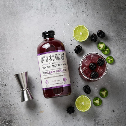 Ficks Premium Cocktail Mix (Blackberry Margarita, 32oz ea.)