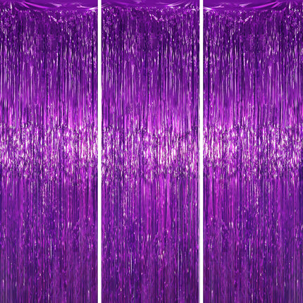 Champagne Foil Fringe Backdrop Curtains, 3.3x6.6ft, 3pcs