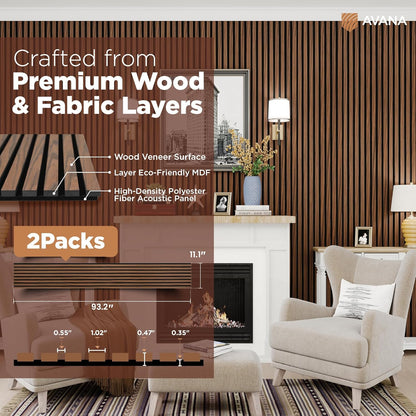 Acoustic Wood Wall Panels – 93.2x11.25 Inch Panels - photo 4