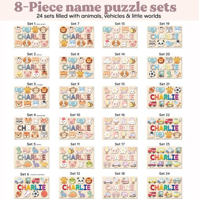 Personalized Name Puzzle for Toddlers 1-3, Custom Wooden Name Puzzle Gift for Baby Girls Boys - photo 2