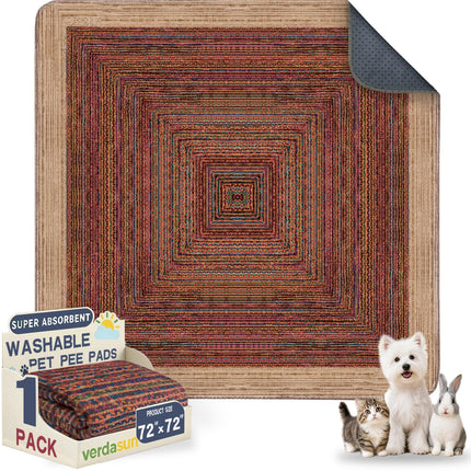 Tapetes lavables para orina de perros, tapetes reutilizables para entrenamiento de cachorros, tapetes y mat ultraabsorbentes gruesos impermeables a prueba de fugas antideslizantes para jaula, corralito, piso, crianza y entrenamiento, 2 pack 18"x24"