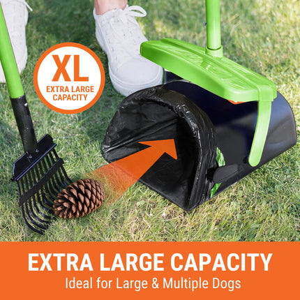 Dog Pooper Scooper with Bag Attachment, 40" Long Handle Dog Scooper - photo 3