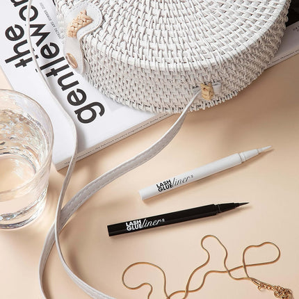 Lash, Eyeliner Lash Glue, 2-in-1 Felt-Tip Eyeliner and Lash's Adhesive, Includes 1 Glue Liner, Long Lasting Wear, Can Be Used with Strip Lashes and Lash's Clusters (Pack of 2)