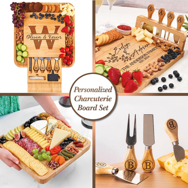 Personalized Charcuterie Board Gifts Set, Custom Large Cheese Board, Charcuterie Board for Wedding - photo 2