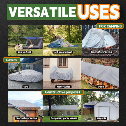 Tarps 8x10Ft 5.5 Mil Multipurpose Waterproof Poly Tarp Cover