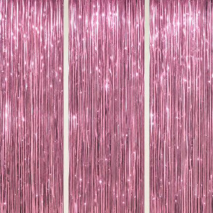 3 Pack Foil Fringe Backdrop - Purple Shiny Tinsel Curtains for Party Decoration/Photo Booth Props - 3.3x8.2 FT Metallic Foil Backdrop for Birthday, Wedding, Graduation, Christmas.