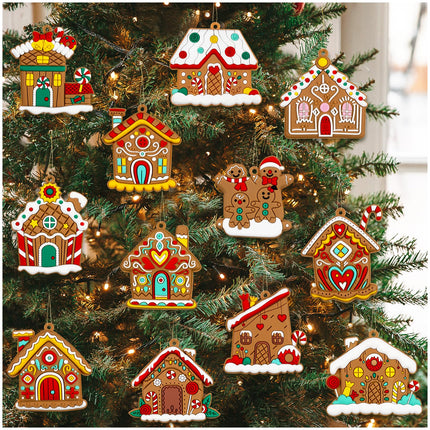 16pcs Gingerbread Man Ornaments for Christmas Tree Decorations