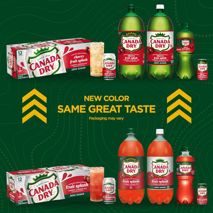 Canada Dry Cherry Gingerale Fruit Splash 12oz, Pack of 12