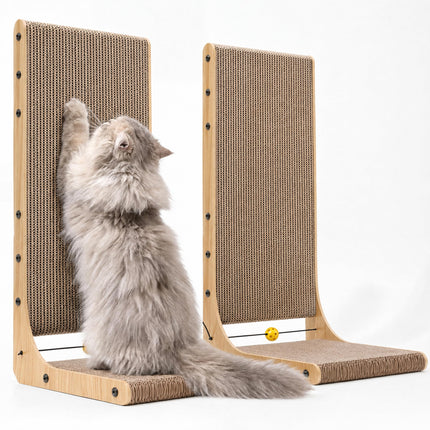 Rascador para Gatos, Almohadilla Rascadora en Forma de L de 18.9 Inch para Gatos de Interior