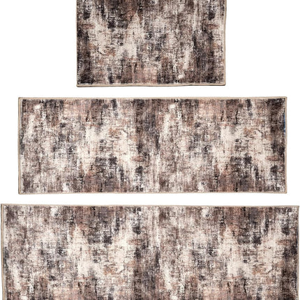 Kitchen Rug Set 3Pcs, Boho Rug Sets Non Slip Washable for Floor Thick Farmhouse Kitchen Decor Runner Rugs for Kitchen, Entryway，Laundry, Hallways 20''x32''+20''x48''+20''x59