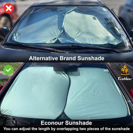 2 Piece Foldable Car Windshield Sun Shade, UV & Heat Protection - photo 3