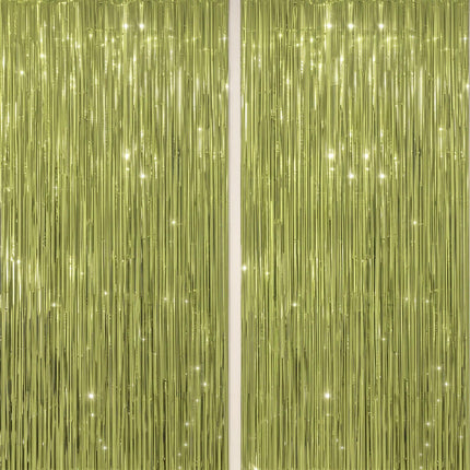 2 Pack Foil Fringe Backdrop - Red&Black Shiny Tinsel Curtains for Party Decoration/Photo Booth Props - 3.3x6.6 FT Metallic Foil Backdrop for Birthday, Wedding, Graduation, Christmas.