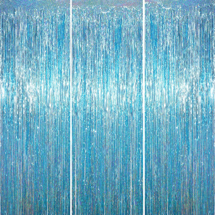 Champagne Foil Fringe Backdrop Curtains, 3.3x6.6ft, 3pcs
