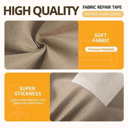 Fabric Repair Tape, Self-Adhesive Couch Patch Repair Fabric Patches for Furniture, Couch Repairing Kit Tape for Upholstery, Carpets, Chairs, Sofas, Pillows Linen 4x80 Inch Beige