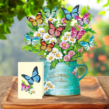 Paper Pop-Up Flower Greeting Card with Note Card and Envelope - photo 2