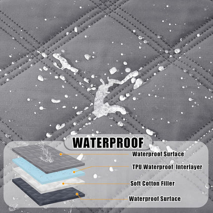 Smiry Waterproof Dog Bed Cover Blanket 30x70, Soft Reversible Pet Blanket, Washable Leakproof Cats Dogs Couch Cover for Sofa, Couch, Furniture, Grey/Dark Grey