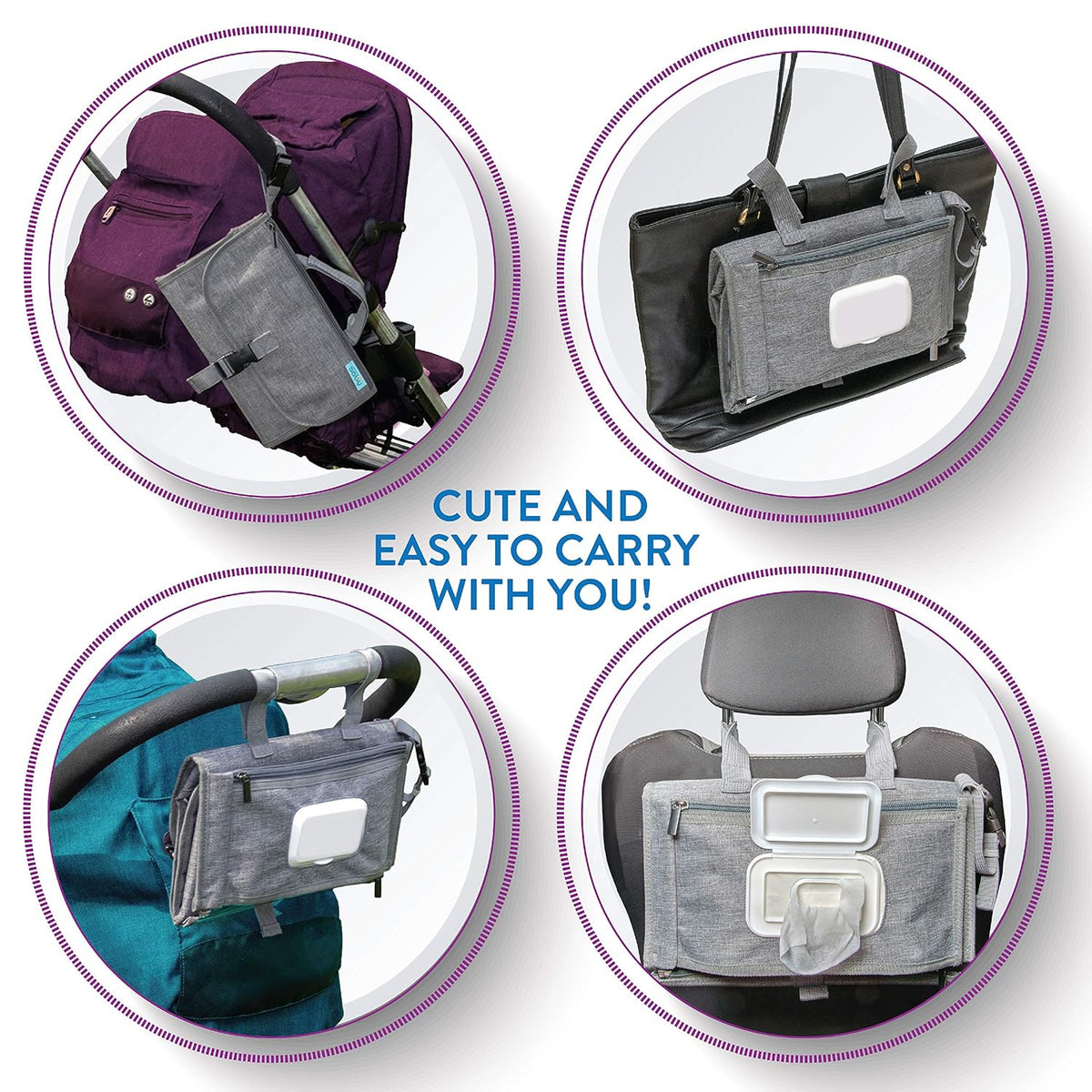 Grey Portable Baby Diaper Changing Pad Travel Kit - photo 3