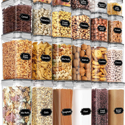 Set de recipientes herméticos para alimentos con tapas - 24 PCS, libre de BPA