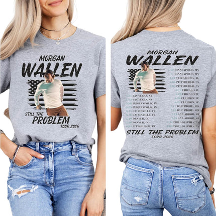 Country Music Tour Style T Shirt Vintage American Flag Print Casual Short Sleeve Concert Tee