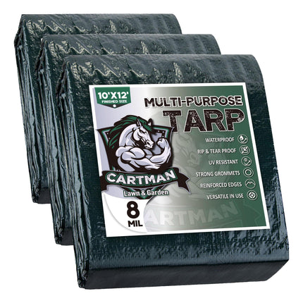 8x10Ft Multipurpose Waterproof Poly Tarp Cover 8 Mil, Green