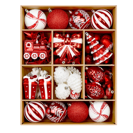 82pcs Classic Christmas Balls Ornaments Set, Red, Green and Gold