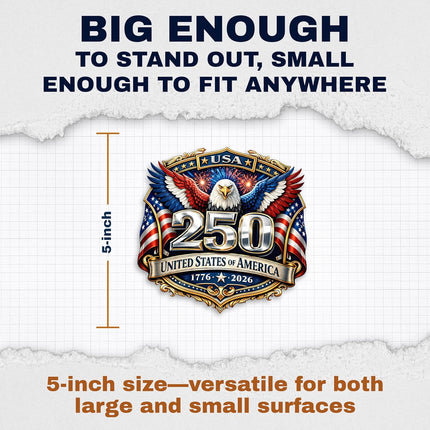 2 Pack 250 Year Anniversary USA Magnet - for Truck Car SUV Refrigerator Locker Toolbox Gift - Semiquincentennial - USAMAG0010